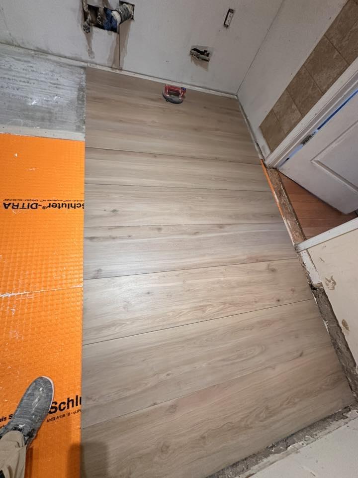 porcelain floor tiling NYC project - Staten Island